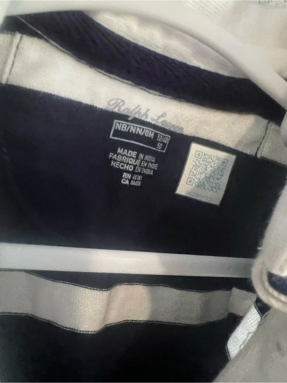 Ralph Lauren Navy & White Striped Polo Footie with Red Pony